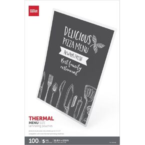 Office Depot® Brand Laminating Pouches, Menu Size, 5 mil, 11-1/2" x 17-1/2", Pack of 100 Pouches