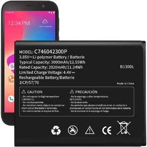 WUHAO for BLU View 2 B130DL B131DL Battery C746042300P Battery Replacement 3000mAh