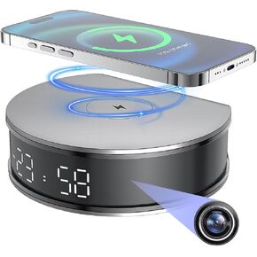 LIZVIE Hidden Camera Clock, Wireless Clock Video Camera, Auto Night Vision Cameras for Home Security, Mobile Phone APP, Wireless Security Camera, Nanny Cam for Indoor Home Security.