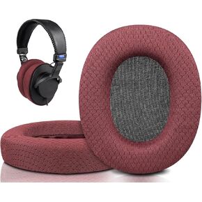 SOULWIT Mesh Fabric Replacement Earpads for Sony MDR-7506 MDR-V6 MDR-V7 MDR-CD900ST Monitor Headphones, Ear Pads Cushions with Softer High-Density Foam - Black