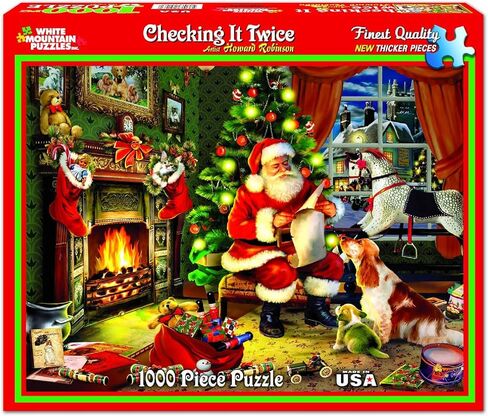 White Mountain Puzzles Checking It Twice - 1000 Piece Jigsaw Puzzle in Saudi Arabia