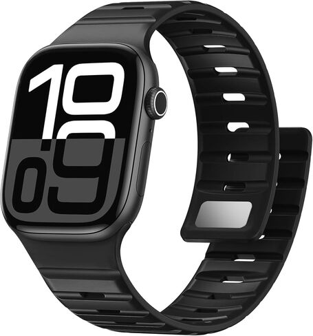 حلقة مغناطيسية متوافقة مع فرق ساعة Apple for Men - Series 10 46mm - Ultra/Ultra 2 49mm - Iwatch Series 9 8 7 45mm - Apple Watch 6 5 4 SE SE 2nd 44mm ، SPORT SILICONE WATTER STRAP in Kuwait