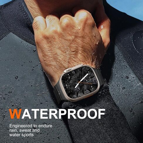 حلقة مغناطيسية متوافقة مع فرق ساعة Apple for Men - Series 10 46mm - Ultra/Ultra 2 49mm - Iwatch Series 9 8 7 45mm - Apple Watch 6 5 4 SE SE 2nd 44mm ، SPORT SILICONE WATTER STRAP in Kuwait