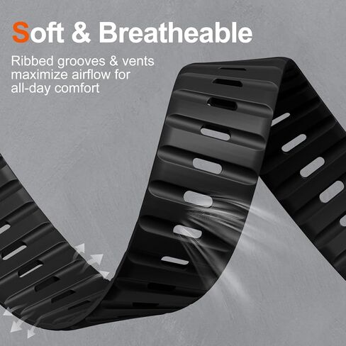 حلقة مغناطيسية متوافقة مع فرق ساعة Apple for Men - Series 10 46mm - Ultra/Ultra 2 49mm - Iwatch Series 9 8 7 45mm - Apple Watch 6 5 4 SE SE 2nd 44mm ، SPORT SILICONE WATTER STRAP in Kuwait