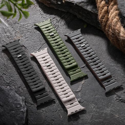 حلقة مغناطيسية متوافقة مع فرق ساعة Apple for Men - Series 10 46mm - Ultra/Ultra 2 49mm - Iwatch Series 9 8 7 45mm - Apple Watch 6 5 4 SE SE 2nd 44mm ، SPORT SILICONE WATTER STRAP in Kuwait