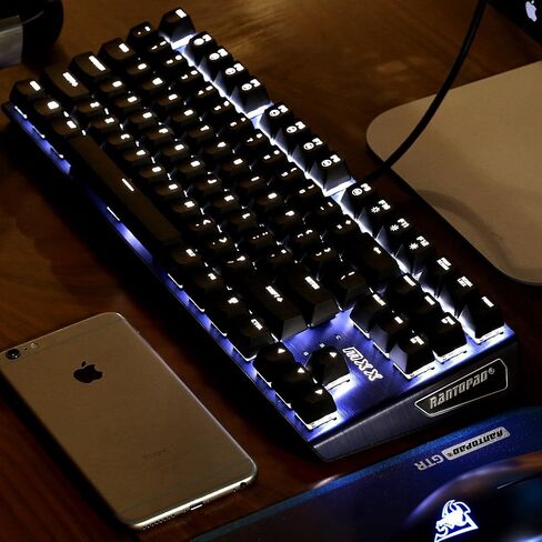 MXX Mechanical Gaming Keyboard - 87 Keys,White Backlit, Red Switches, Blue Aluminum Cover, N-Key Rollover in Saudi Arabia