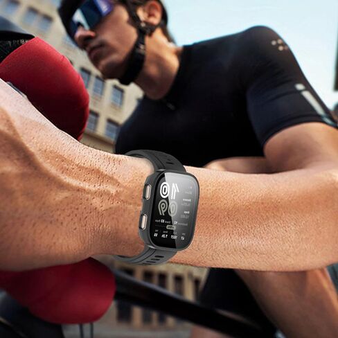 CASE متوافق مع غطاء الساعات الذكية Amazfit BIP 6 ، غطاء واقعي قوي للغاية من أجهزة الكمبيوتر الشخصية مع فيلم زجاجي مقسى لملحقات Amazfit Bip 6 Watch (أسود) in Saudi Arabia