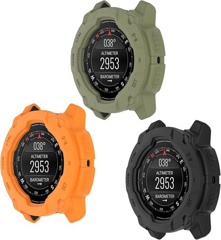 3 Pack Watch Case Compatible with Garmin Instinct 3 45mm Solar Smartwatch Accessories Protective Cover (Black) in Saudi Arabia