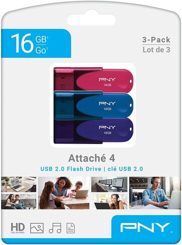 16GB Attaché 4 USB 2.0 Multi-Colored Flash Drive 60-Pack - Durable Reliable Portable Storage to Store and Transfer Data in Kuwait