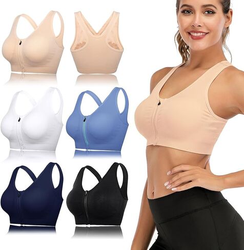 YEYELE Medium Support and Removable Pad Tank Top Racerback Sports Bras for Women Black/Apricot in Saudi Arabia