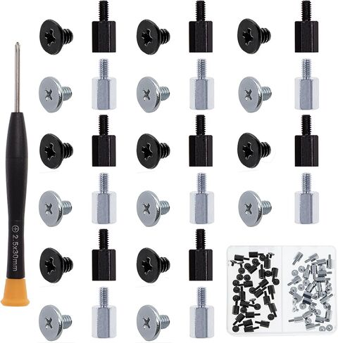 80Pcs M.2 SSD Screw Kit,Black and Silver M.2 Standoffs and Screws,M2 x 4.5+2.5 SSD Mounting Screws for Asus Motherboards with Screwdriver in Saudi Arabia