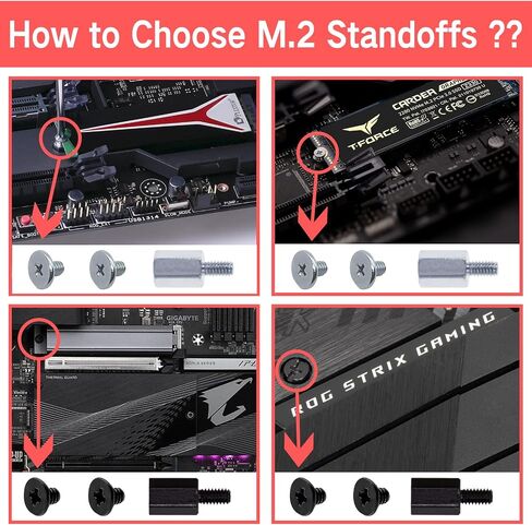 80Pcs M.2 SSD Screw Kit,Black and Silver M.2 Standoffs and Screws,M2 x 4.5+2.5 SSD Mounting Screws for Asus Motherboards with Screwdriver in Saudi Arabia