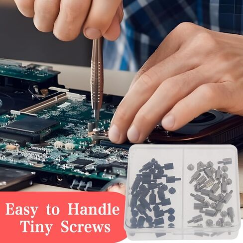 80Pcs M.2 SSD Screw Kit,Black and Silver M.2 Standoffs and Screws,M2 x 4.5+2.5 SSD Mounting Screws for Asus Motherboards with Screwdriver in Saudi Arabia