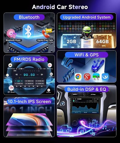 Car Stereo Radio with Wireless Apple CarPlay Android Auto for Honda Civic 2001 2002 2003 2004 2005 9 inch Android Touch Screen Bluetooth Radio with GPS Navigation WiFi Backup Camera Mic HiFi Audio in Kuwait
