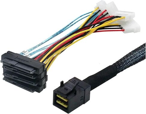 S-AS Cable 12G Array Card SFF-8643 to 4 S-AS 8482 Server Hard Disk Data Cable 4P(0.5M) in Saudi Arabia