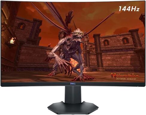 Dell 2022 S2721HGF 27" 144Hz FHD LED Curved Gaming Monitor, 1920 x 1080 Resolution, Adaptive-Sync, 144Hz Refresh Rate, 16:9 Aspect Ratio, 178 Viewing Angles, HDMI, DisplayPort, Audio line-Out, Black in Saudi Arabia