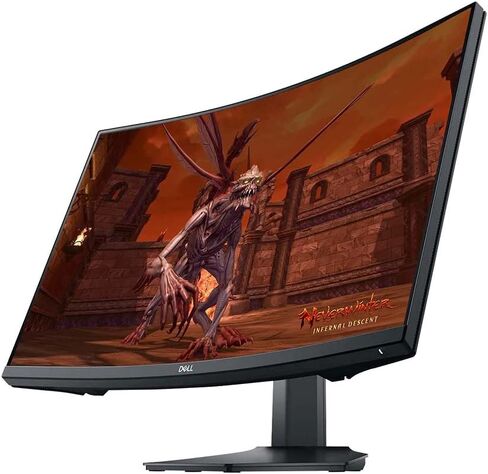 Dell 2022 S2721HGF 27" 144Hz FHD LED Curved Gaming Monitor, 1920 x 1080 Resolution, Adaptive-Sync, 144Hz Refresh Rate, 16:9 Aspect Ratio, 178 Viewing Angles, HDMI, DisplayPort, Audio line-Out, Black in Saudi Arabia