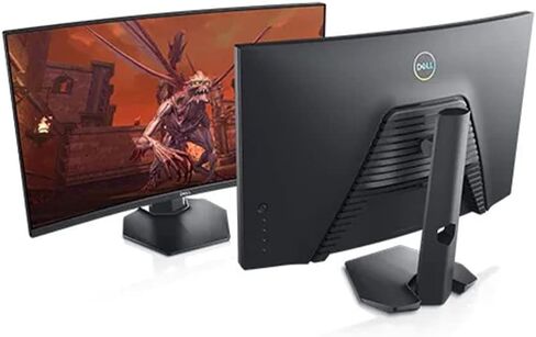 Dell 2022 S2721HGF 27" 144Hz FHD LED Curved Gaming Monitor, 1920 x 1080 Resolution, Adaptive-Sync, 144Hz Refresh Rate, 16:9 Aspect Ratio, 178 Viewing Angles, HDMI, DisplayPort, Audio line-Out, Black in Saudi Arabia