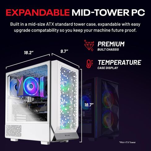 Skytech Gaming Omega 2 Desktop PC ، Intel I5 14400F 2.5 GHz (4.7GHz Turbo) ، NVIDIA RTX 5060 TI 16GB ، 1TB Gen4 NVME SSD ، 16GB DDR5 RAM 5200 ، 650W GOLD ، WI-FI ، WIN 11 in Saudi Arabia