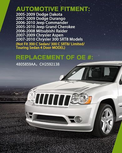 مجموعات مصابيح الضباب AUTOSAVER88 متوافقة مع كرايسلر أسبن 2007-2009 كرايسلر أسبن، 05-09 دودج داكوتا 07-09 دورانجو، 2006-2010 كوماندر 05-10 جراند شيروكي، 06-08 مصابيح الضباب ميتسوبيشي رايدر in Kuwait