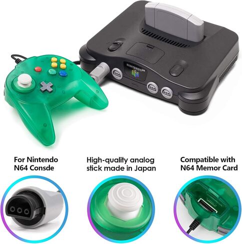 Miadore 2 Pack Mini N64 Controller ، Classic N64 Game Pad joystick for N64 System Video Game Console (Black) in Kuwait