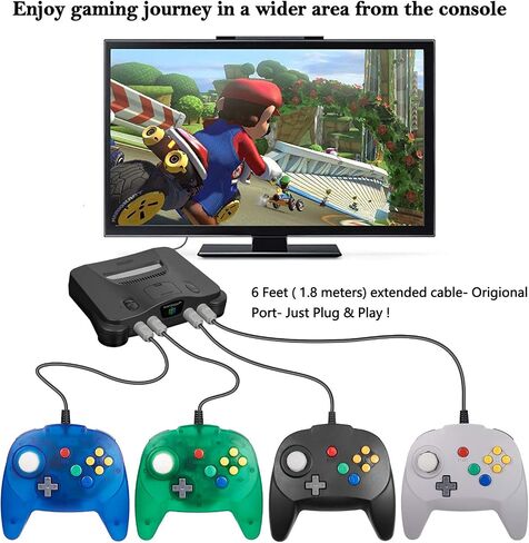 Miadore 2 Pack Mini N64 Controller ، Classic N64 Game Pad joystick for N64 System Video Game Console (Black) in Kuwait
