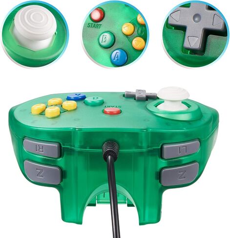 Miadore 2 Pack Mini N64 Controller ، Classic N64 Game Pad joystick for N64 System Video Game Console (Black) in Kuwait