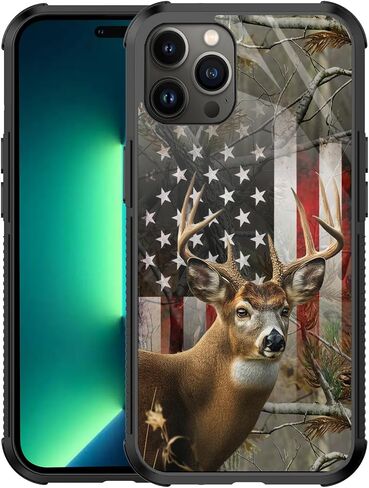متوافق مع Case iPhone 13 Pro ، حالة علم الغزلان Camo لـ iPhone 13 Pro Design for Men Boys Girl [anti-scratch] in Kuwait
