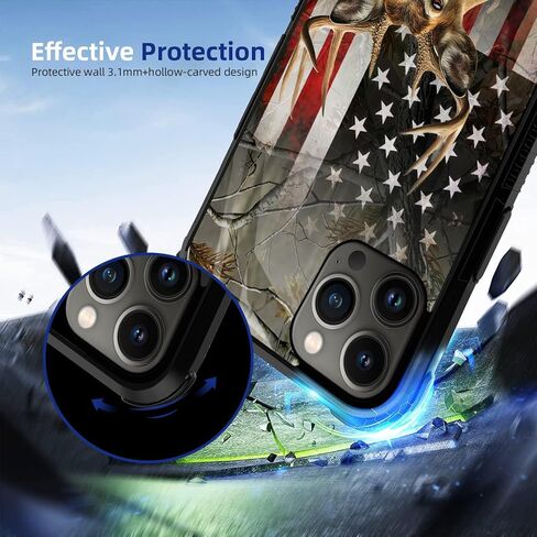 متوافق مع Case iPhone 13 Pro ، حالة علم الغزلان Camo لـ iPhone 13 Pro Design for Men Boys Girl [anti-scratch] in Kuwait