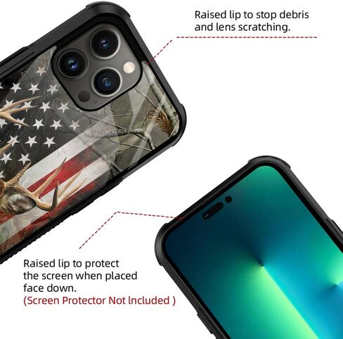 متوافق مع Case iPhone 13 Pro ، حالة علم الغزلان Camo لـ iPhone 13 Pro Design for Men Boys Girl [anti-scratch] in Kuwait