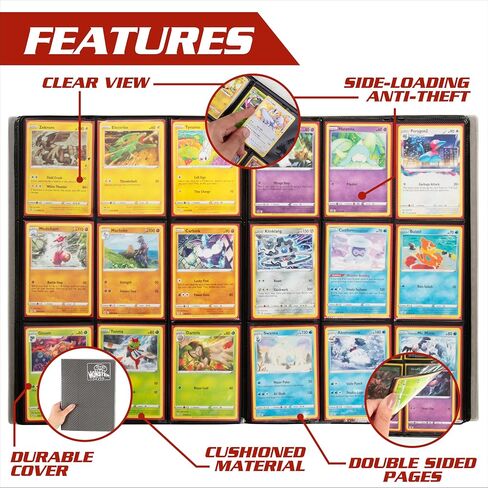 Monster Binder - 9 Pocket Trading Card Album - Matte Sky Blue (Anti-theft Pockets Hold 360+ Yugioh, Pokemon, Magic the Gathering Cards) in Kuwait