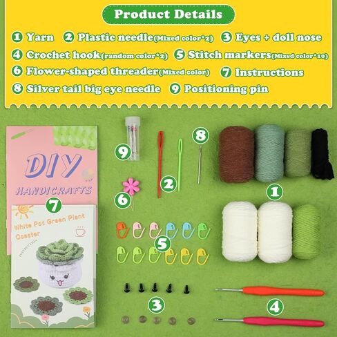 FTEVEN Crochet Kit for Beginners, Complete Crochet Animal Kits for Beginners Adults with Step-by-Step Video Tutorials, Crochet Yarns and Knitting Accessories for DIY Craft Handmade (Christmas Dog) in Kuwait