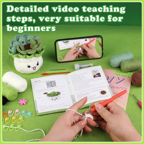 FTEVEN Crochet Kit for Beginners, Complete Crochet Animal Kits for Beginners Adults with Step-by-Step Video Tutorials, Crochet Yarns and Knitting Accessories for DIY Craft Handmade (Christmas Dog) in Kuwait