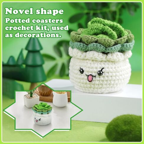 FTEVEN Crochet Kit for Beginners, Complete Crochet Animal Kits for Beginners Adults with Step-by-Step Video Tutorials, Crochet Yarns and Knitting Accessories for DIY Craft Handmade (Christmas Dog) in Kuwait