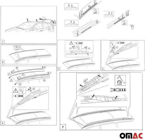 OMAC سياج جانبي لرف السقف لسيارة Ford Escape 2013-2019 ألومنيوم رمادي 2 قطعة in Kuwait