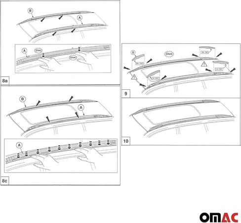 OMAC سياج جانبي لرف السقف لسيارة Ford Escape 2013-2019 ألومنيوم رمادي 2 قطعة in Kuwait