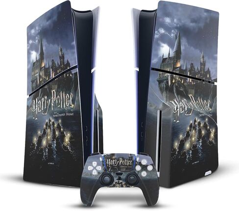 Head Case Designs Officially Licensed Harry Potter Castle Graphics Vinyl Sticker Gaming Skin Decal Cover Compatible With Sony PlayStation 5 PS5 Slim Disc Edition Console & DualSense Controller in Saudi Arabia