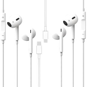 for iPhone Headphones - 2 Packs - for Phone Earbuds Wired Lighting Headphone [ 2026 Latest Version,MFi Certified] Built-in Mic & Volume Control,for iPhone 14/13/12/11/XR/X/8/7,All iOS System