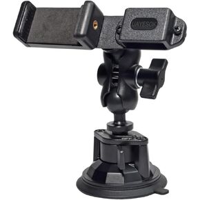 UAYESOK Heavy Duty Handheld Radio Car Mount & Vehicle Phone Holder (Vacuum Suction Cup, Windshield Dashboard Mounting) for Ham HT, Walkie-Talkie, Speaker Mic, Scanner