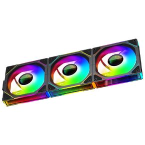 Jungle Leopard PC Fan 120 Fan Infinity Mirror Module Daisy-Chain 5V Argb PWM Case Fans 120 مم حزمة ثلاثية مناسبة لحالة الكمبيوتر وتبريد وحدة المعالجة المركزية (أسود)
