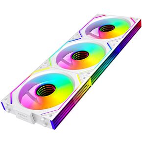 Jungle Leopard PC Fan JM-V2 120 Infinity Mirror Module Daisy-Chain Argb Fan 120mm Pack Triple Pack مناسبة لحالة الكمبيوتر وبرودة AIO 360 مم (عكس أسود)