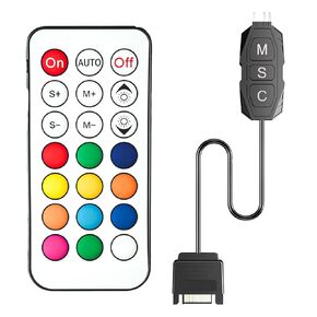 طقم وحدة تحكم ARGB ، وحدة تحكم مروحة GSCOLER RGB PC مع 21 مفتاح التحكم عن بُعد ، تحكم في أوضاع الإضاءة المتعددة لمروحة حالة الكمبيوتر ، مبرد الهواء ، مبرد سائل ، شريط مصباح LED (طاقة SATA)