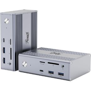 Rosewill 14-in-1 USB C Laptop Docking Station with 100W PD Charging, 4K@144Hz Display, Triple 4K Display,10Gbps Data Transfer & Kensington Lock, Windows, Mac, Android - RHUB-M14