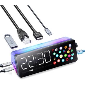 Laptop Docking Station, 7-in-1 USB C Docking Station with Screen, Multiple Built-in Apps, USB C Hub with HDMI 4K@60Hz, 1 Gbps Ethernet, 90W Max Charging for Laptop, 5Gbps USB-A/C Ports for Windows/Mac