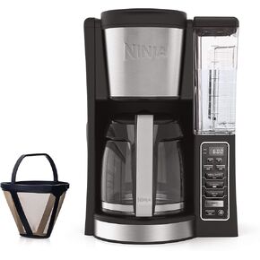Ninja 12-Cup Programmable Coffee Maker with Classic and Rich Brews, 60 oz. Water Reservoir, and Thermal Flavor Extraction (CE201), Black/Stainless Steel