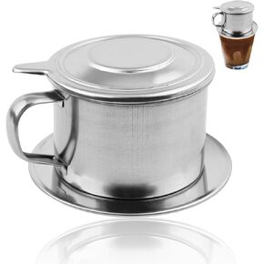Vietnam Coffee Pot Stainless Steel Vietnamese Coffee Drip Filter Maker Vietnamese Coffee Pot Set for Home Kitchen Office Outdoor