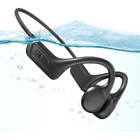 Bone Conduction Swimming Headphones,Waterproof IP68,Wireless Bluetooth 5.3 Earphones with Microphone, Built-in 32GB MP3 Open Ear Bluetooth Headphones for Running,Swimming,Diving