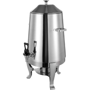 3.43Gal Hot Beverage Dispenser, Electric Stainless Steel Coffee Urn Chafer, Milk Coffee Tea Water Juice Hot/Cold Drinks Dispenser Thermos for Parties Buffet (Silver)