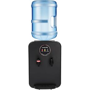 Water Dispenser 500ml/0.13Gallon Black Hot/Cold Water Dispenser Top Loading Water Dispenser -Hot/Cold/Constant Temper Water Premium Countertop Water Dispenser for Kitchens Offices and More