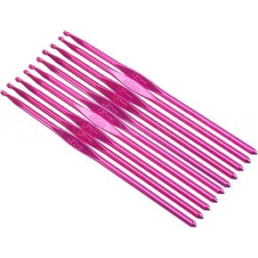 10 Pack - CleverDelights Size G/H (Size 7) Aluminum Crochet Hooks - 6" Length - 4.5mm Diameter - Knitting